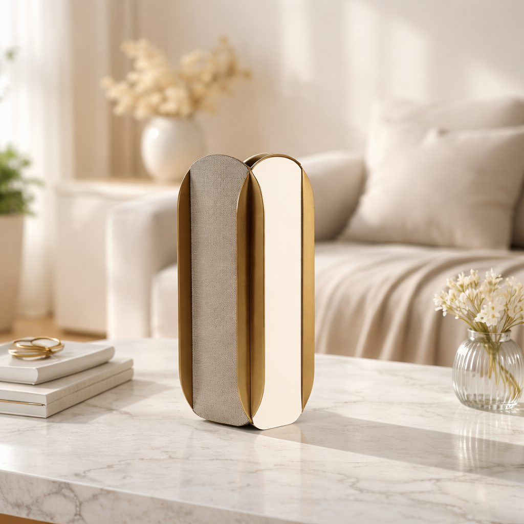 Geometric Gold Flower Vase