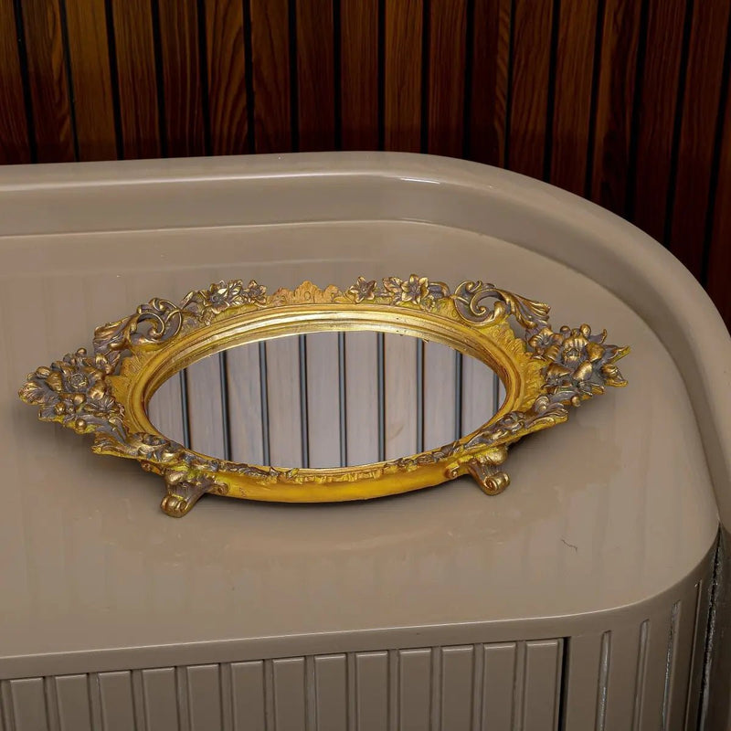 Gold Floral Vanity/Serving Tray — image 2