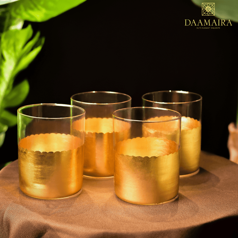 Gold Set Of 4 Water Glasses — image 2