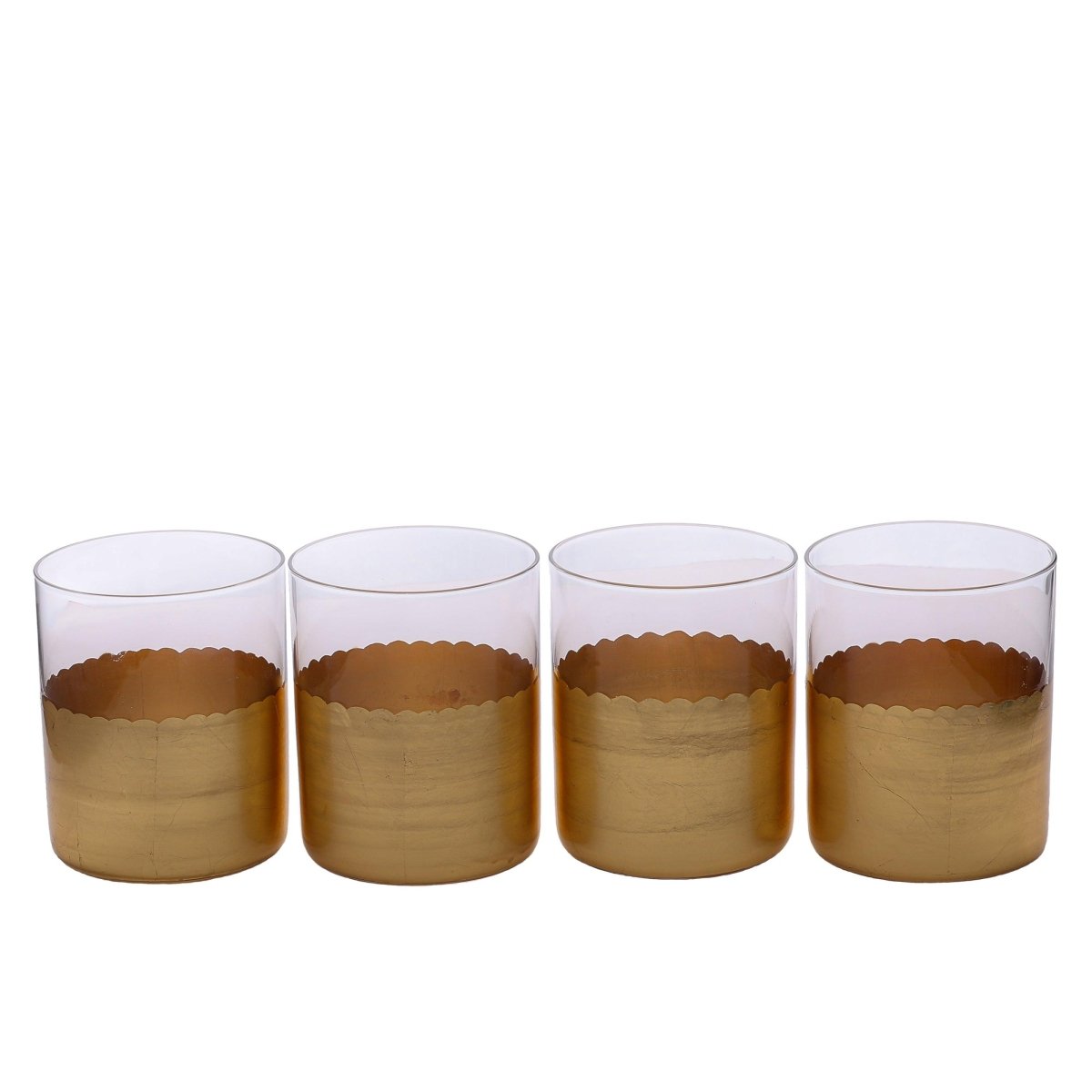 Drinking Glasses Gold Set Of 4 Water Glasses - Daamaira Home and Living Ltd