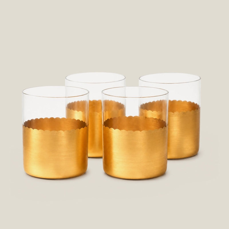 Gold Set Of 4 Water Glasses — image 1