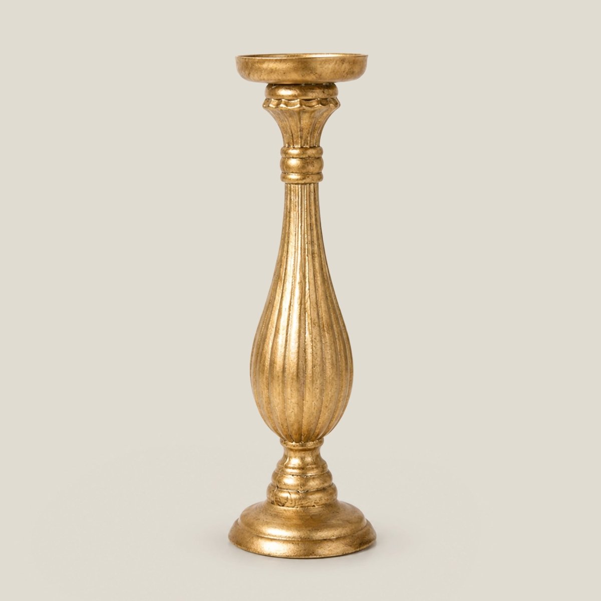 Sculptures & Figurines Golden Candle Holder - L - Daamaira Home and Living Ltd