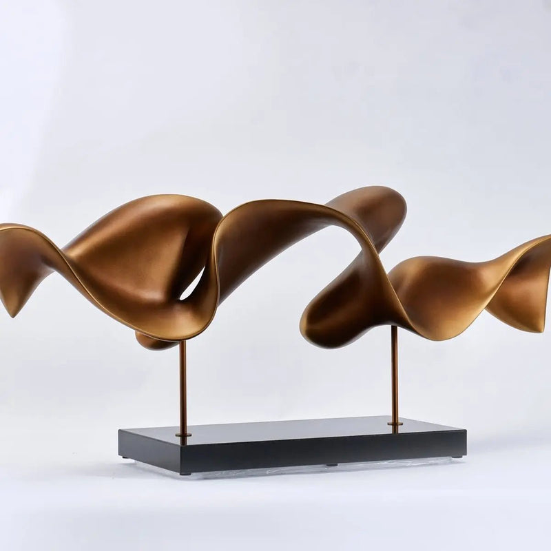 Golden Fluid Abstract Sculpture — image 4