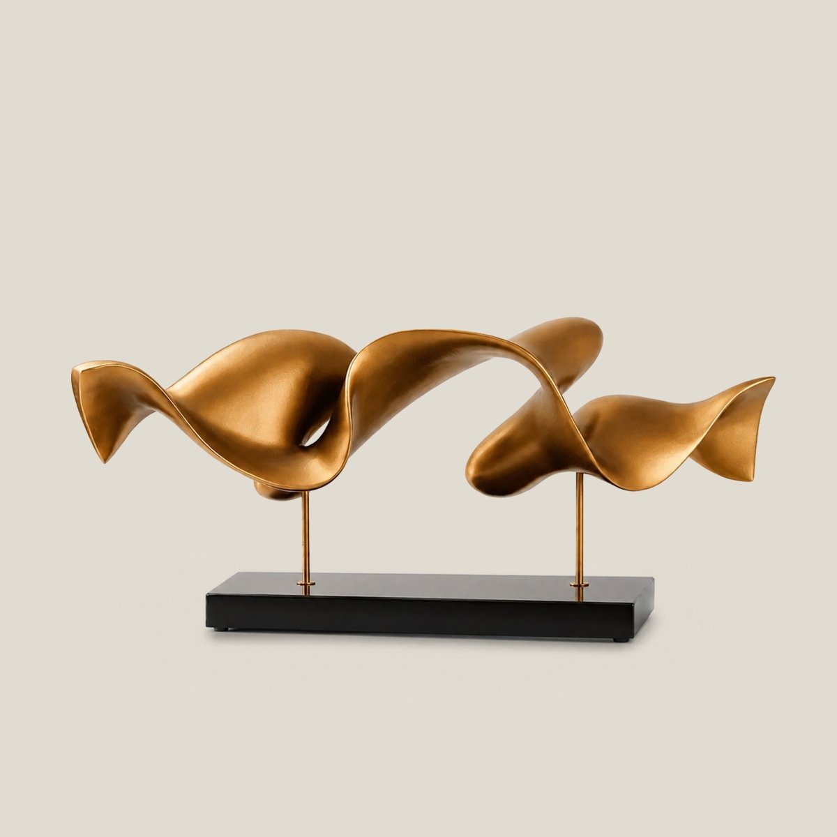 Decor Objects Golden Fluid Abstract Sculpture - Daamaira Home and Living Ltd