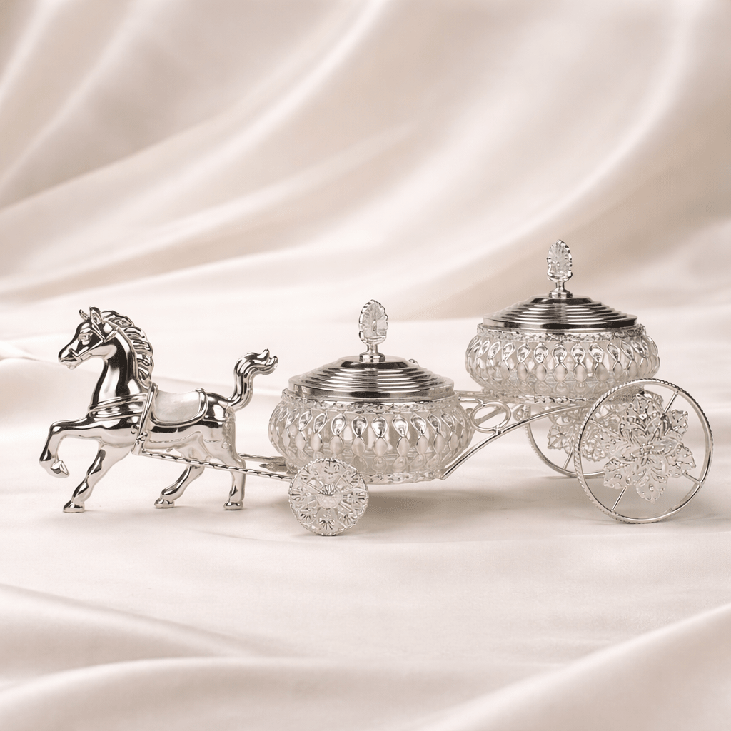 Horse Cart Double Bowl Serving Set - Daamaira Home and Living Ltd