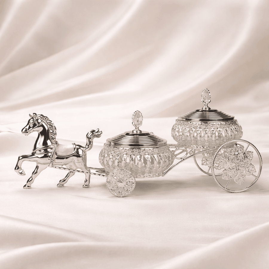Horse Cart Double Bowl Serving Set