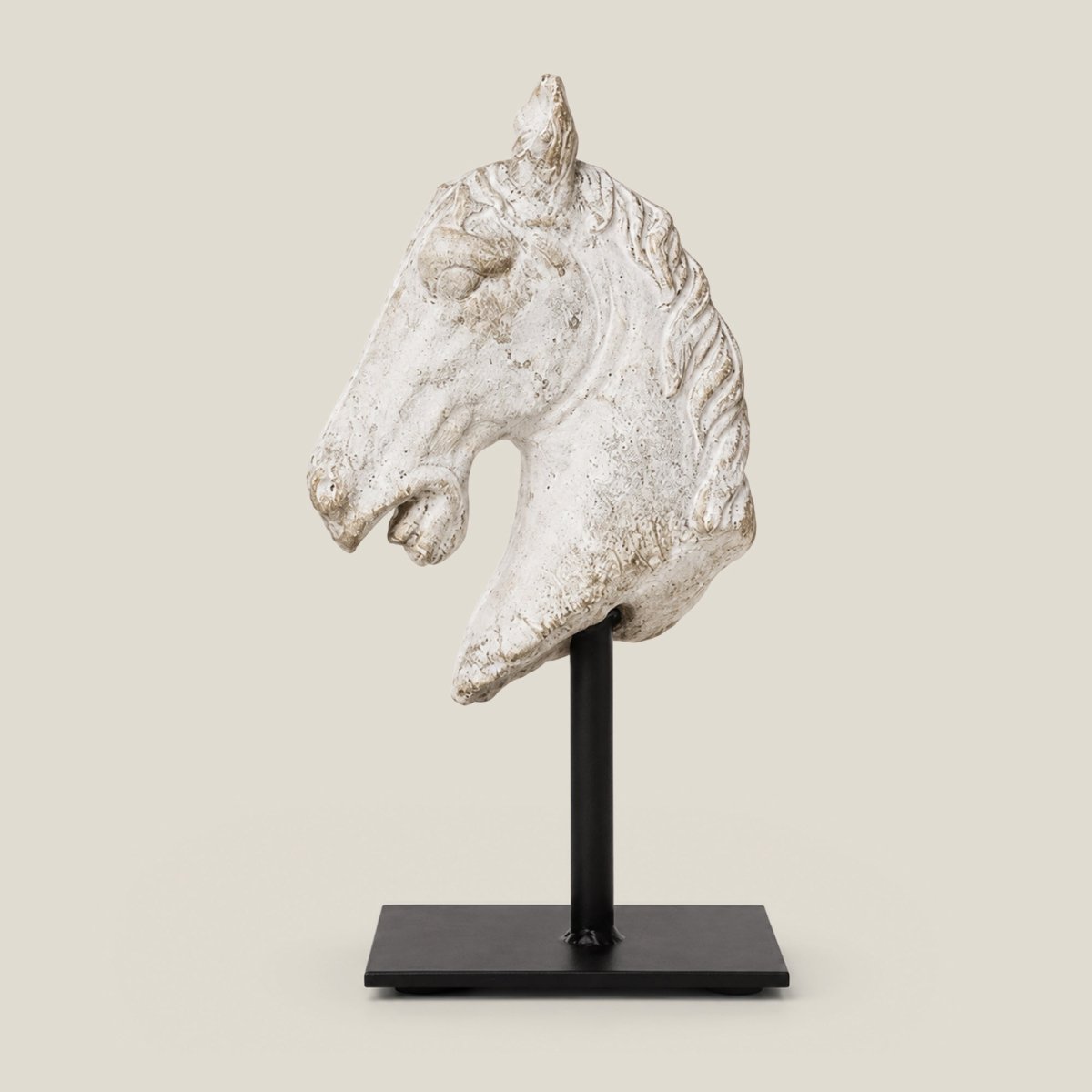 Sculptures & Figurines Horse Statue on Iron Base - Daamaira Home and Living Ltd