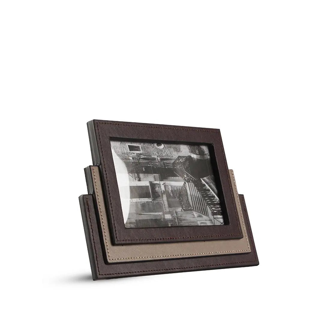 Photo Frames Layered Leather Photo Frame - Daamaira Home and Living Ltd