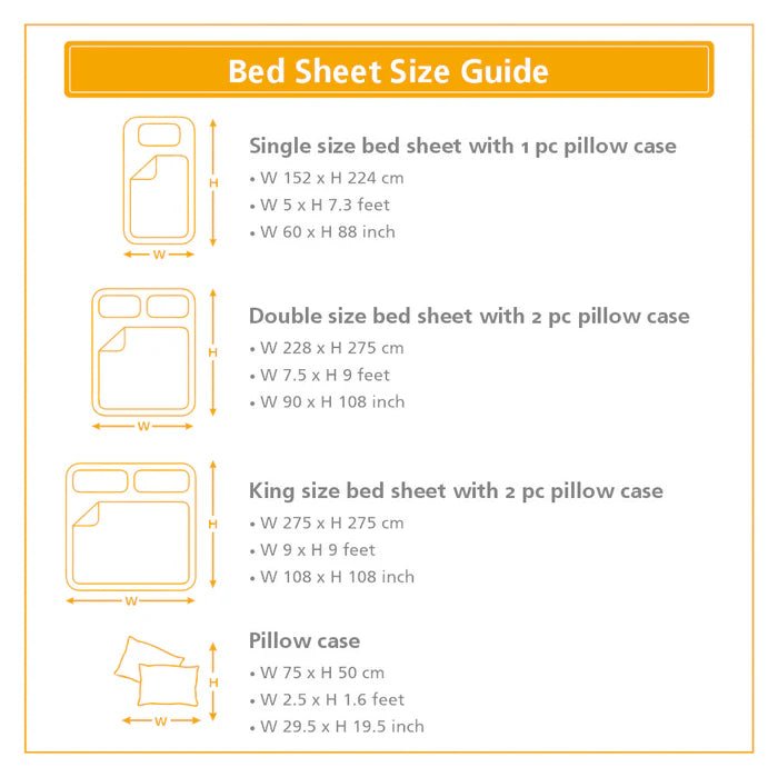 Leaf Self Jacquard 100% Cotton Ultra Soft Bed Sheet with Pillow Case - Golden - Daamaira Home and Living Ltd