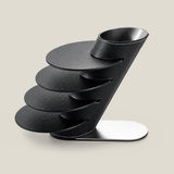 Leather Coasters With Stand- Black — thumbnail 1