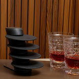 Leather Coasters With Stand- Black — view 1