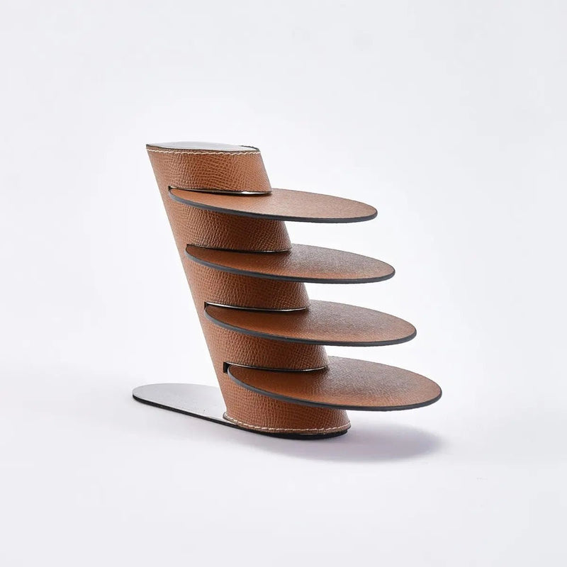 Leather Coasters With Stand- Brown — image 4