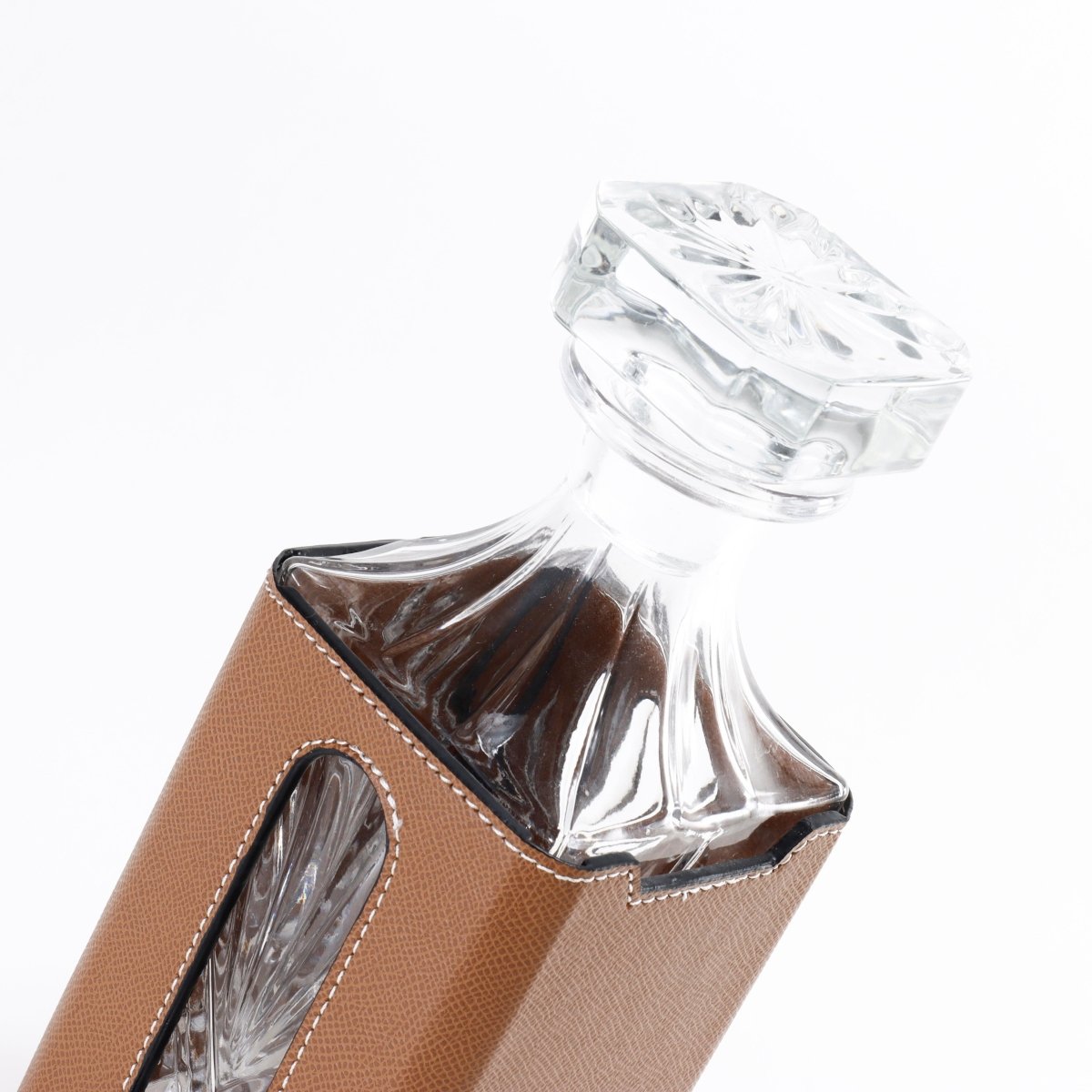 Decanter - Whiskey Leather Decanter Set - Brown - Daamaira Home and Living Ltd