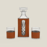 Leather Decanter Set - Brown — view 1