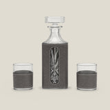 Leather Decanter Set - Grey — view 1