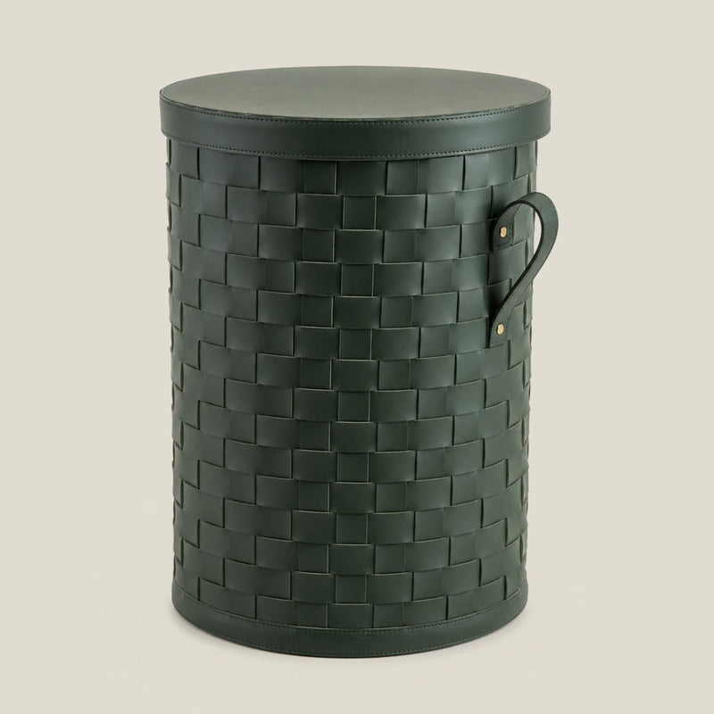 Leather Laundary Basket With Lid — image 1