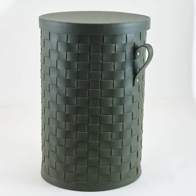 Leather Laundary Basket With Lid — image 5