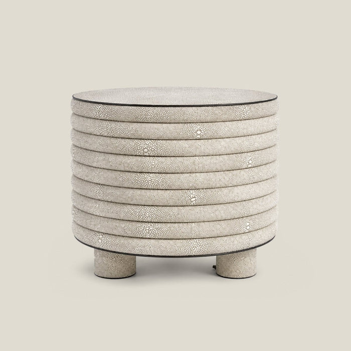 Leather Round Stool- High Rise