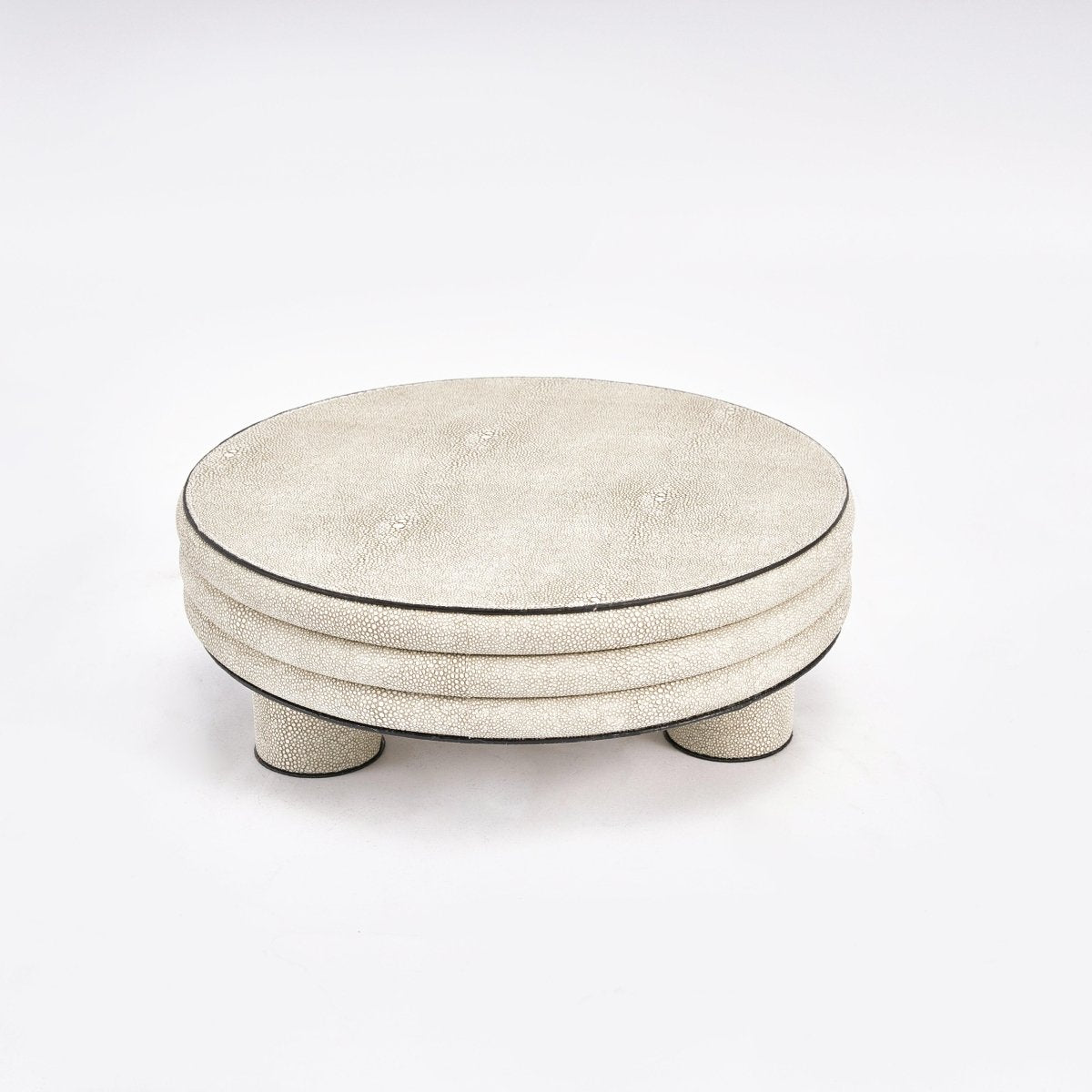 Decor Objects Leather Round Stool - Low Rise - Daamaira Home and Living Ltd