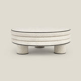 Leather Round Stool- Low Rise — view 1
