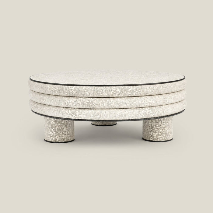Leather Round Stool- Low Rise