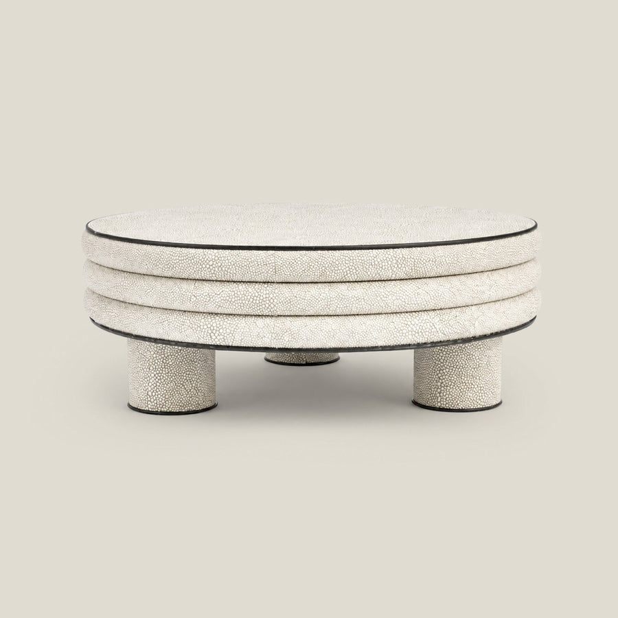 Leather Round Stool- Low Rise