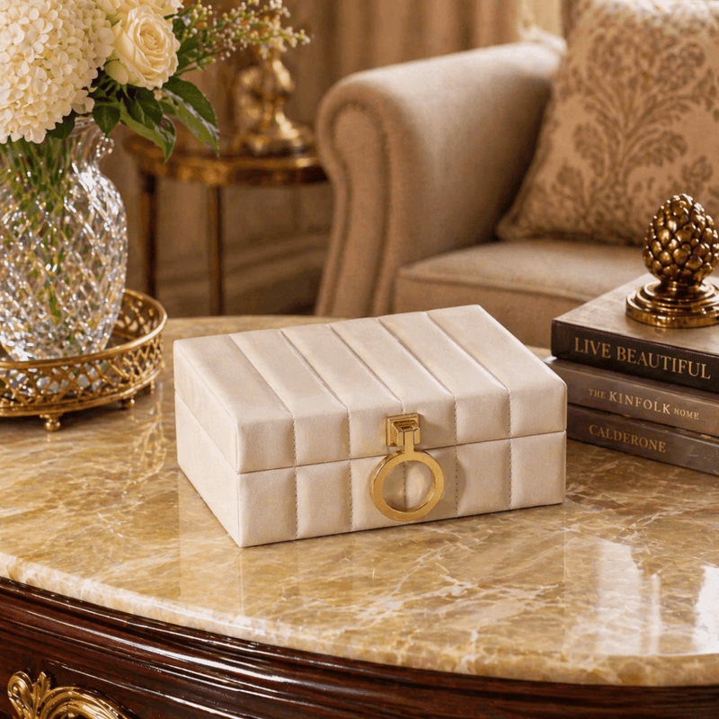 Leather Storage Box - Beige — image 2