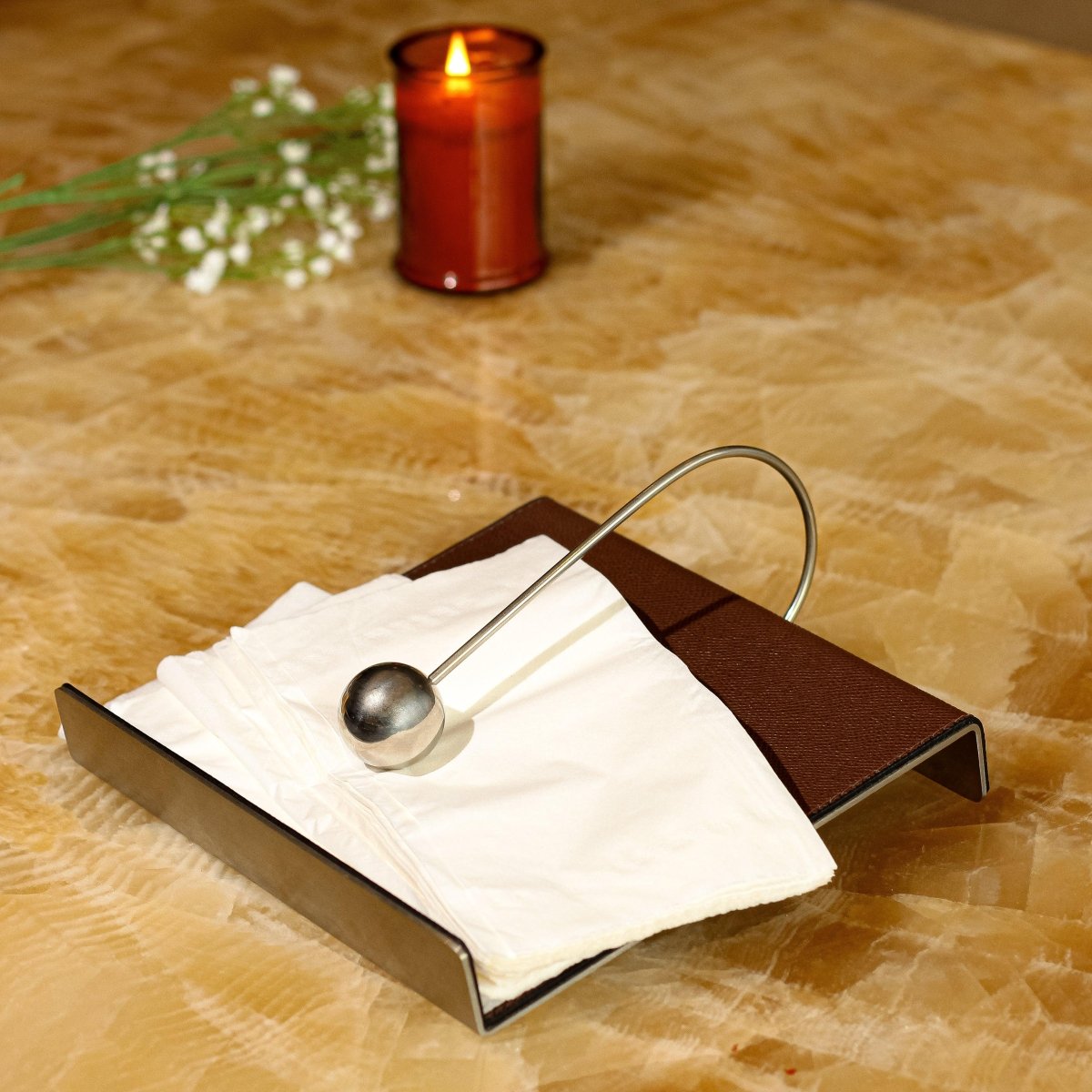 Tissue Holder Leather Tissue Holder - Coffee - Daamaira Home and Living Ltd