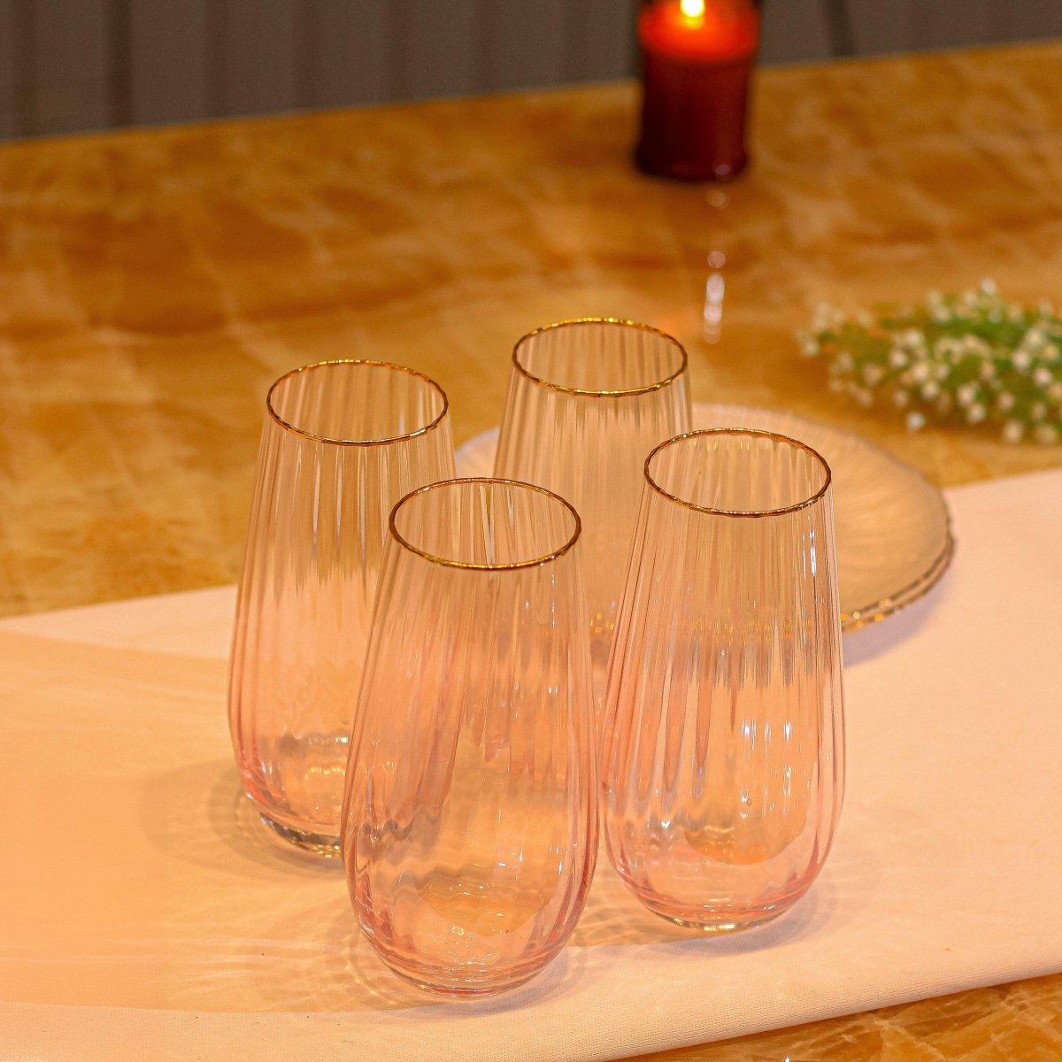 Drinking Glasses Lush Set Of 4 High Ball Glasses - Daamaira Home and Living Ltd