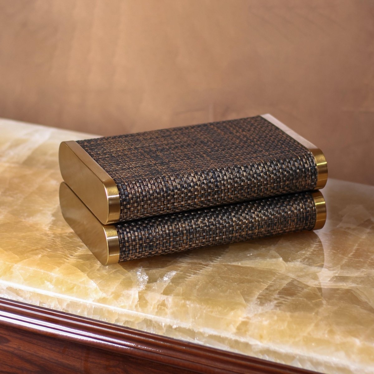 Storage Box Luxury Time Piece/Jewel Box - Brown - Daamaira Home and Living Ltd