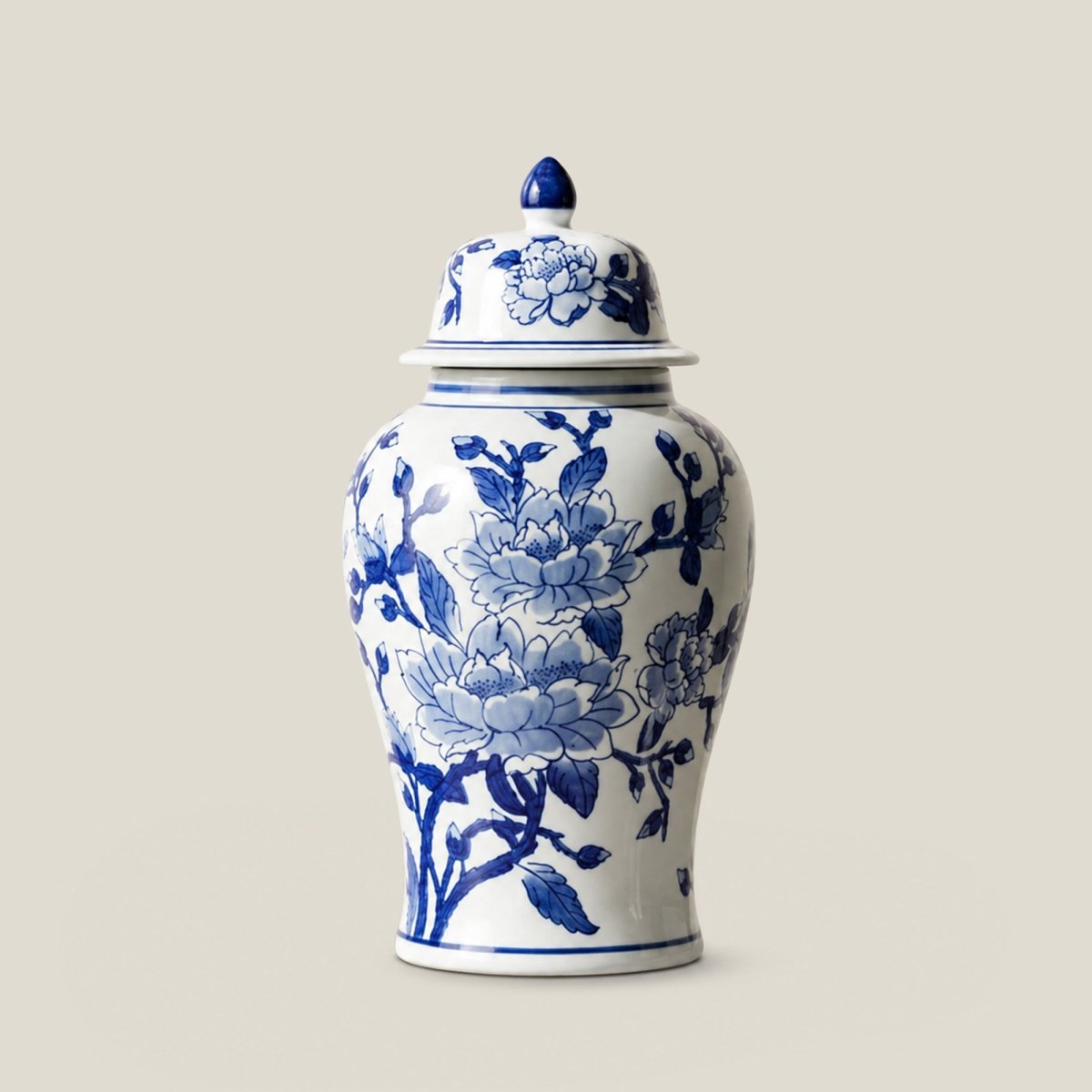 Sculptures & Figurines Magnolia Ginger Jar - Blue/White - Daamaira Home and Living Ltd