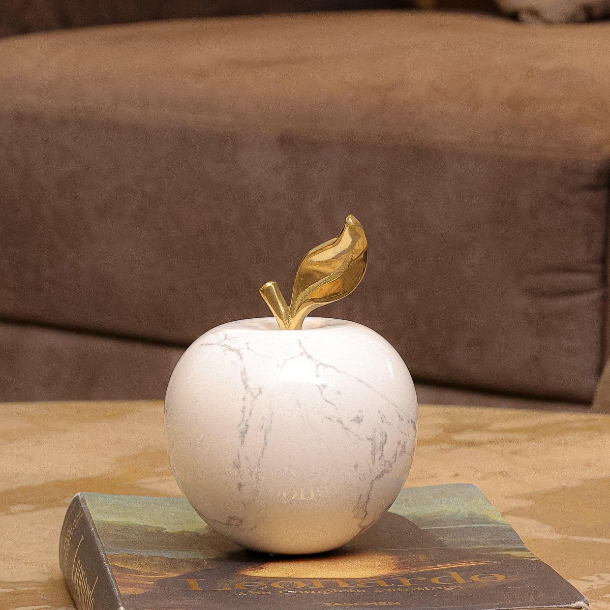Decor Objects Marble Apple Decor Object Large - Daamaira Home and Living Ltd