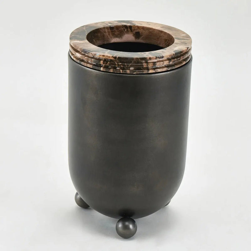 Marble & Brass Tall Flower Vase — image 5