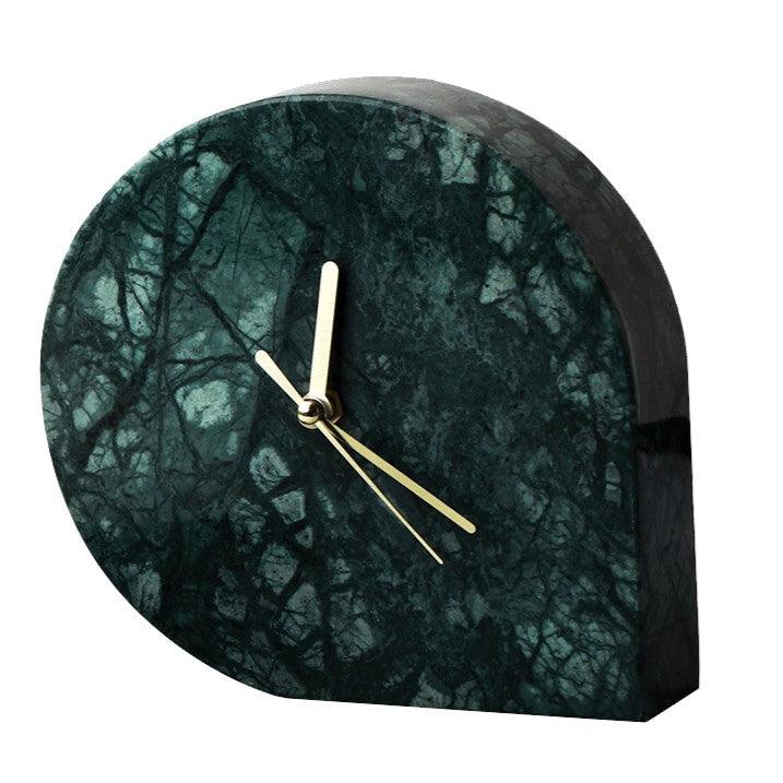 Table Clock Marble Drop Clock - Green - Daamaira Home and Living Ltd