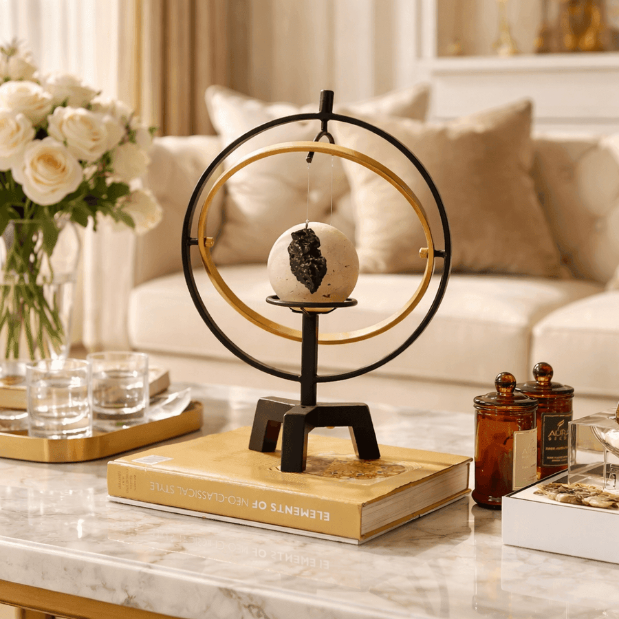 Marble Sphere And The Hanging Stone
