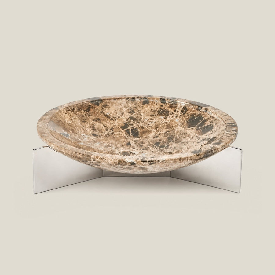 Marble Tray With Alloy Stand