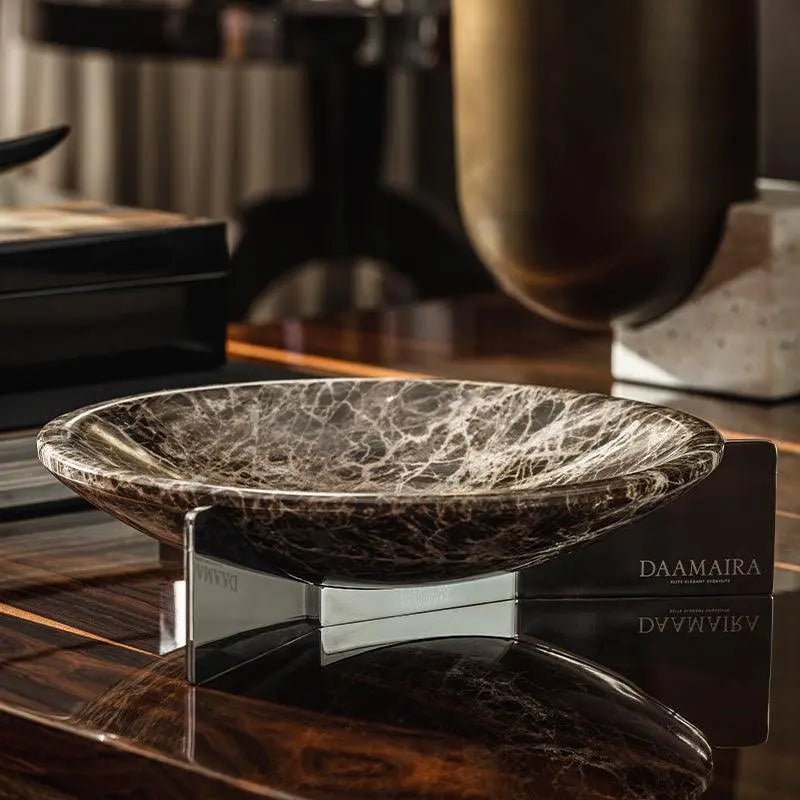 Marble Tray With Alloy Stand