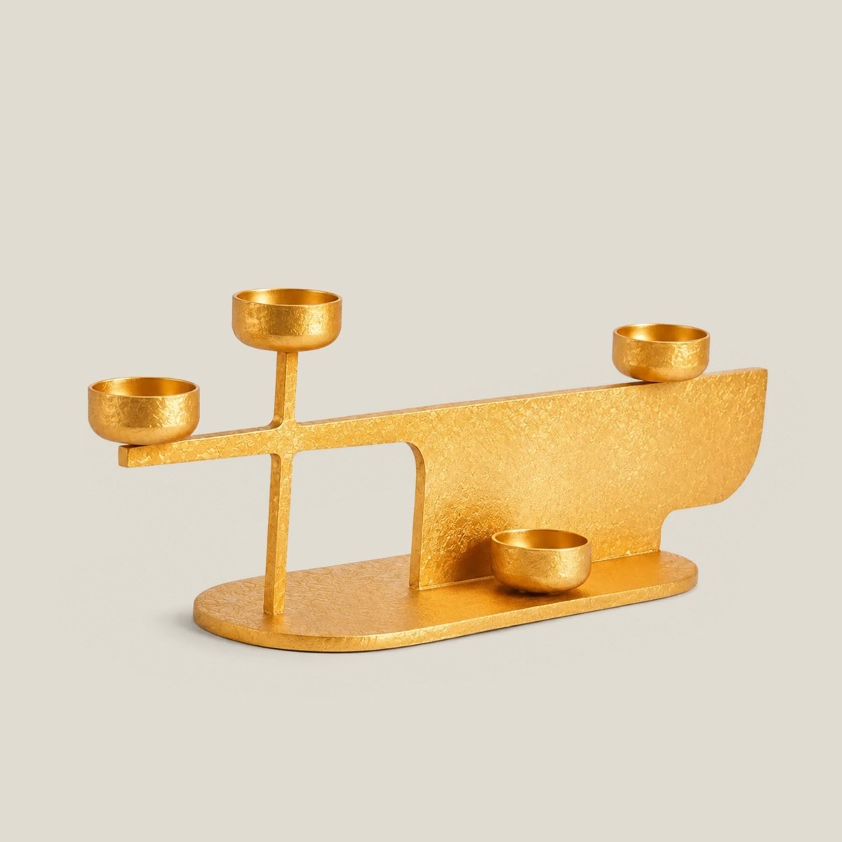 Candle Holders Moonlit Gold Candle Stand - Daamaira Home and Living Ltd