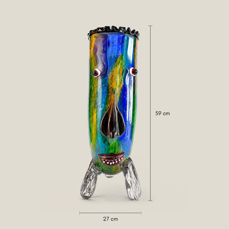 Murano Glass Blue Vase — image 3