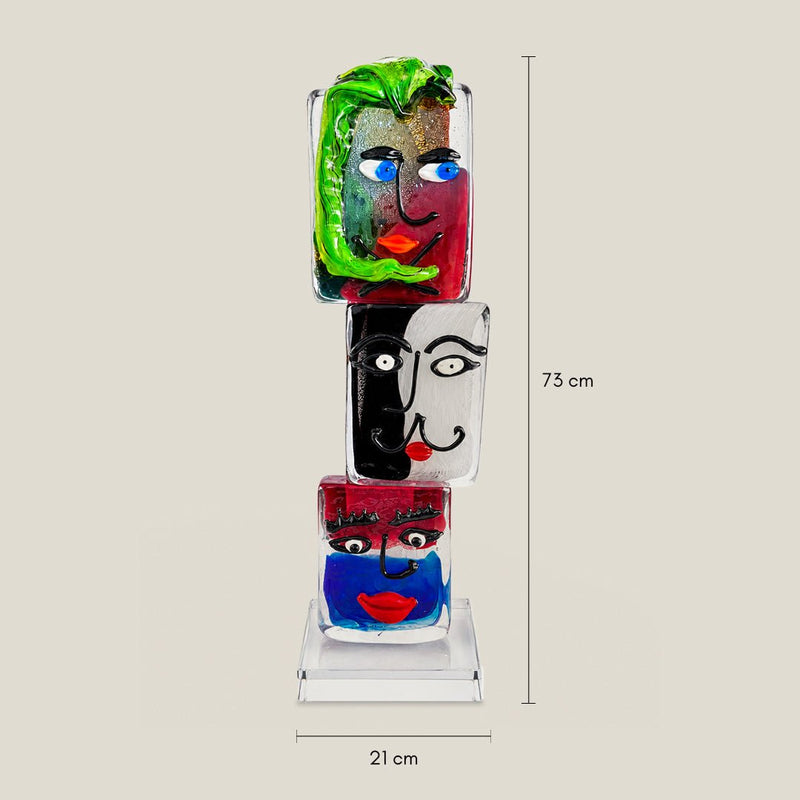 Murano Glass Painted Face Sculpture — image 3