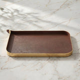 Nordic Vanity Serving Tray - Brush Gold & Brown Large — thumbnail 3