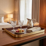 Nordic Vanity Serving Tray - Brush Gold & Brown Large — thumbnail 2