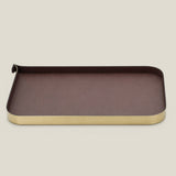 Nordic Vanity Serving Tray - Brush Gold & Brown Large — thumbnail 1