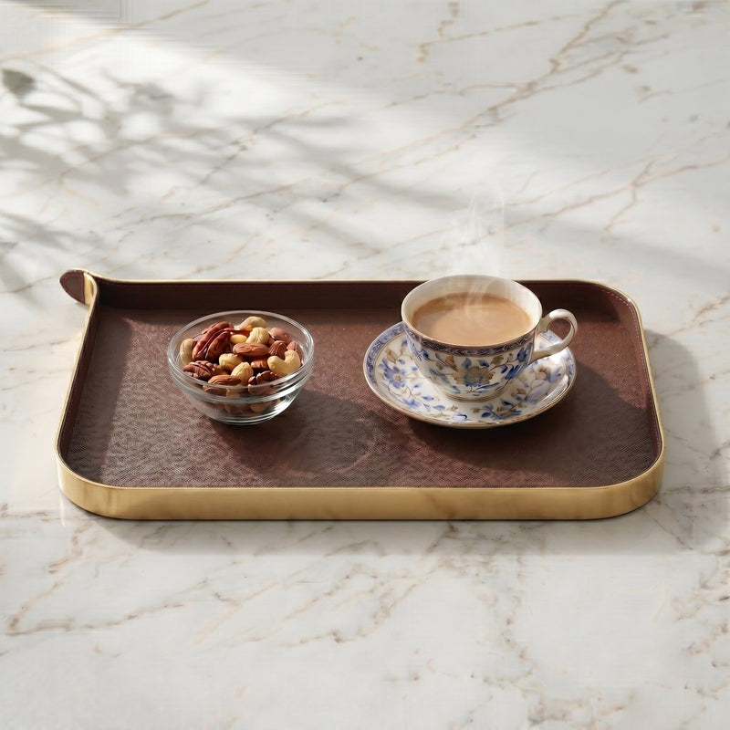 Nordic Vanity/Serving Tray - Brush Gold And Brown — image 2