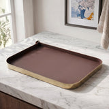 Nordic Vanity/Serving Tray - Brush Gold And Brown Small — view 2