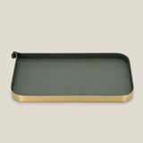 Nordic Vanity/Serving Tray - Brush Gold And Olive Green Large — thumbnail 1