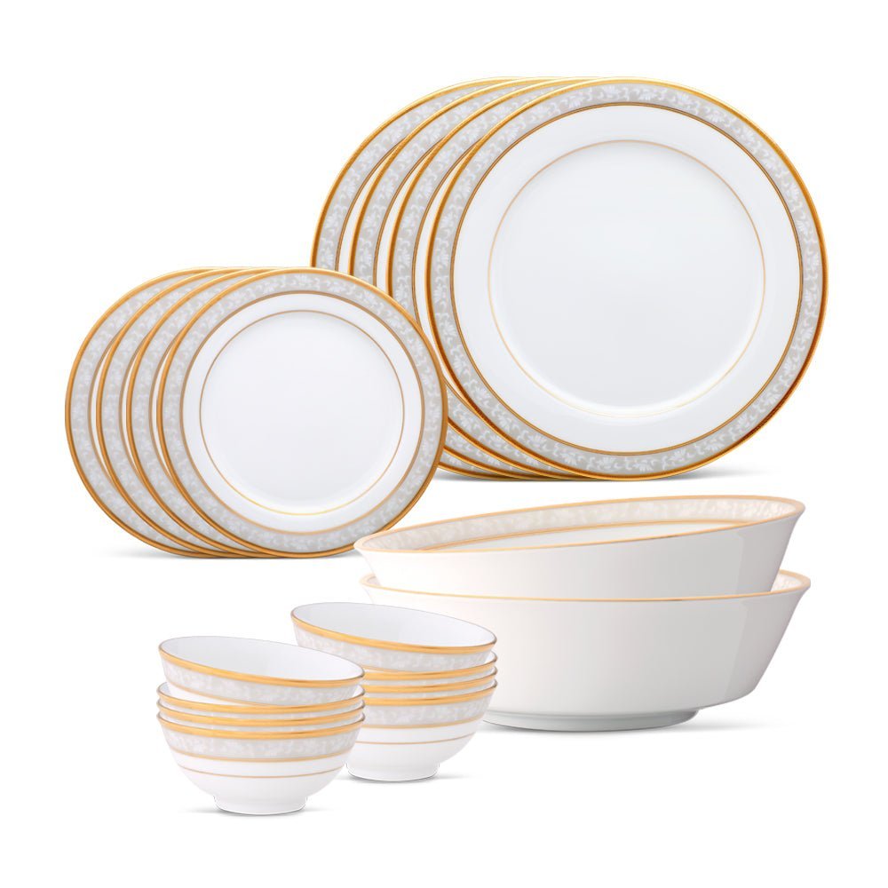 dinner set Noritake BRUNSWICK GOLD 21PC DINNER SET - Daamaira Home and Living Ltd