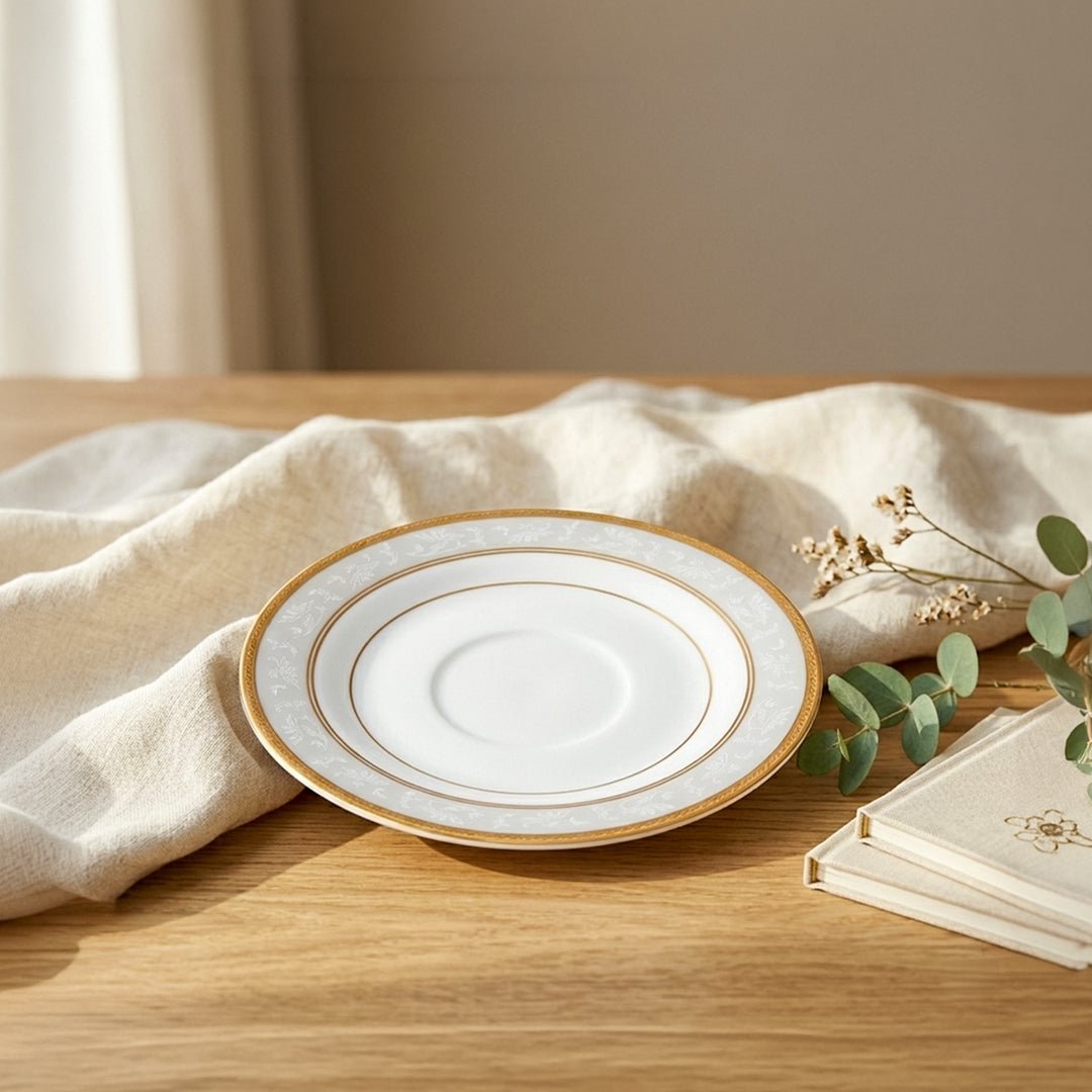 dinner set Noritake BRUNSWICK GOLD 21PC DINNER SET - Daamaira Home and Living Ltd