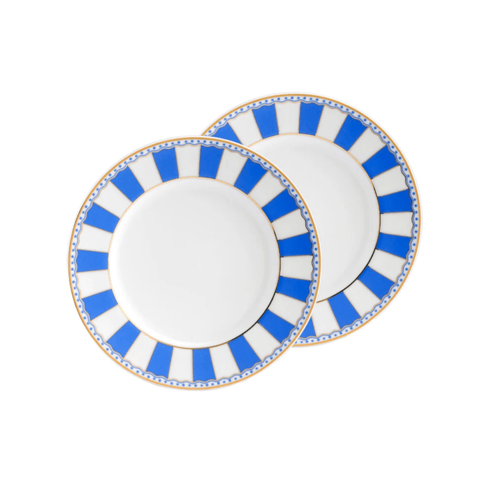 Noritake Carnivale Blue 2-Piece Cake Plate Set