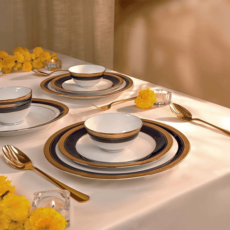 Noritake CRESTWOOD COBALT GOLD 21PC DINNER SET W/G — image 2